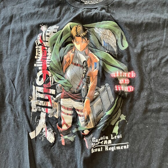 Unisex Attack on Titan Season 3 Black Short Sleeve Tshirt - 2X - Picture 2 of 4